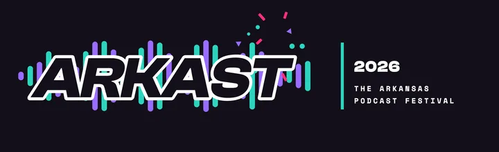 ARKAST 2026 wave mark, horizontal, full color, for dark backgrounds